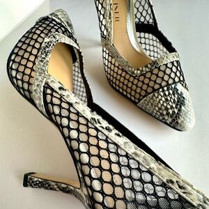 Donald J Pliner Perie Animal Mesh Leather Pumps Heels, Size 6, NWOB